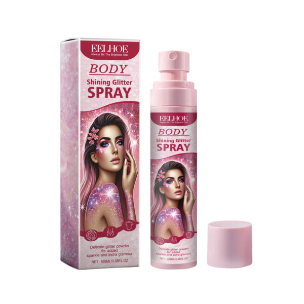 Eelhoe Stage Makeup Glitter Spray Facial Clavicle Brightening Glitter Natural Stereoscopic Long-Lasting Highlighter Spray - Image 5