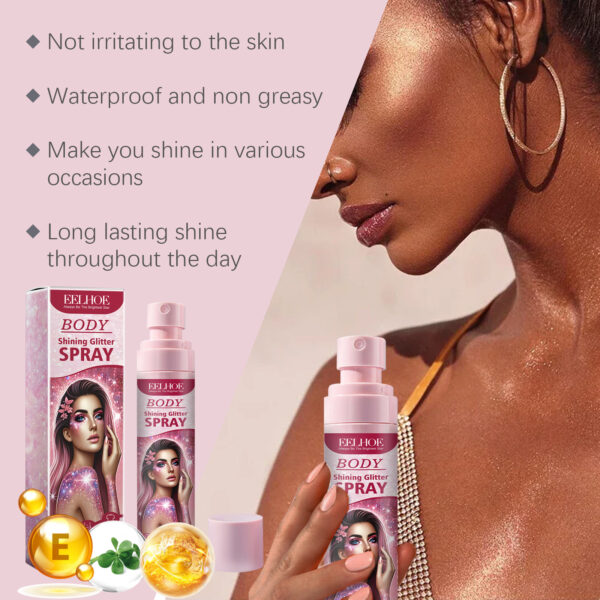 Eelhoe Stage Makeup Glitter Spray Facial Clavicle Brightening Glitter Natural Stereoscopic Long-Lasting Highlighter Spray - Image 4